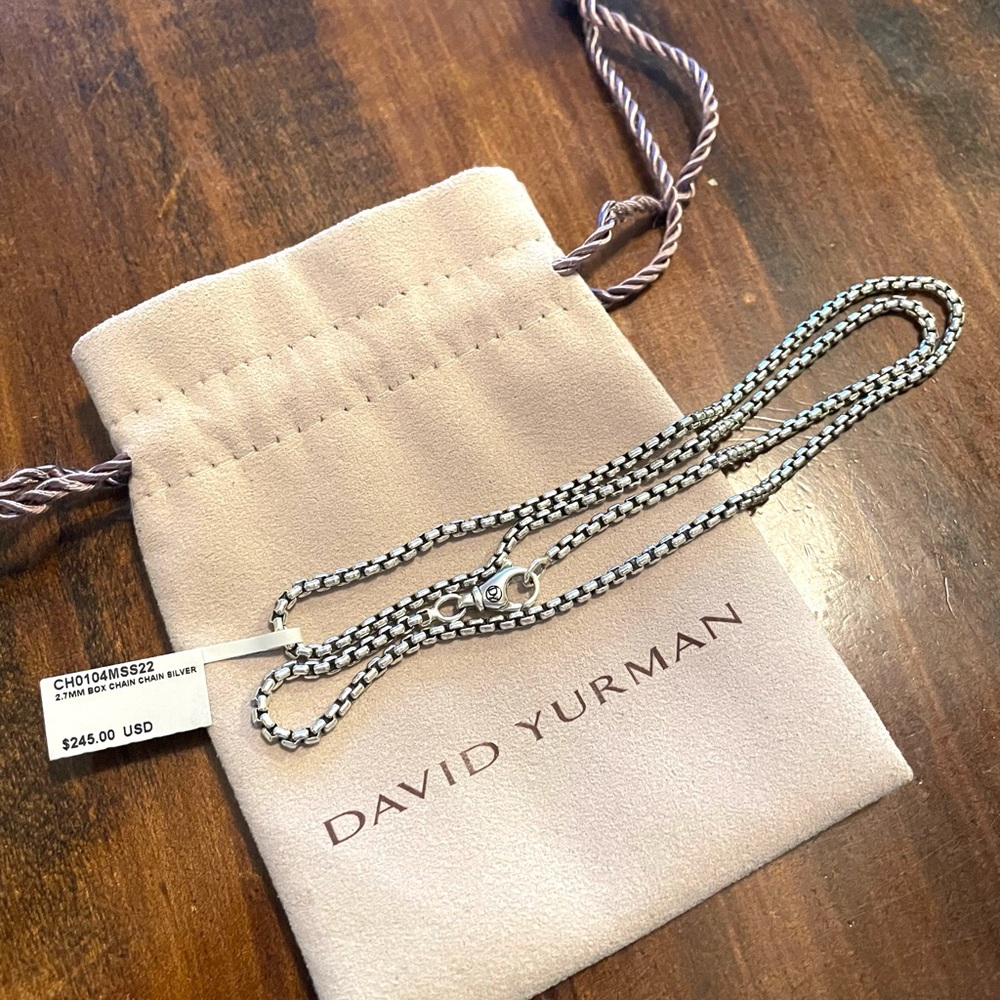 David Yurman Silver 2.7 mm Box Chain